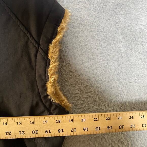 Marmot Softshell Vest Womens M Black Faux Fur Lined Hood Full Zip outerwear - Picture 8 of 9